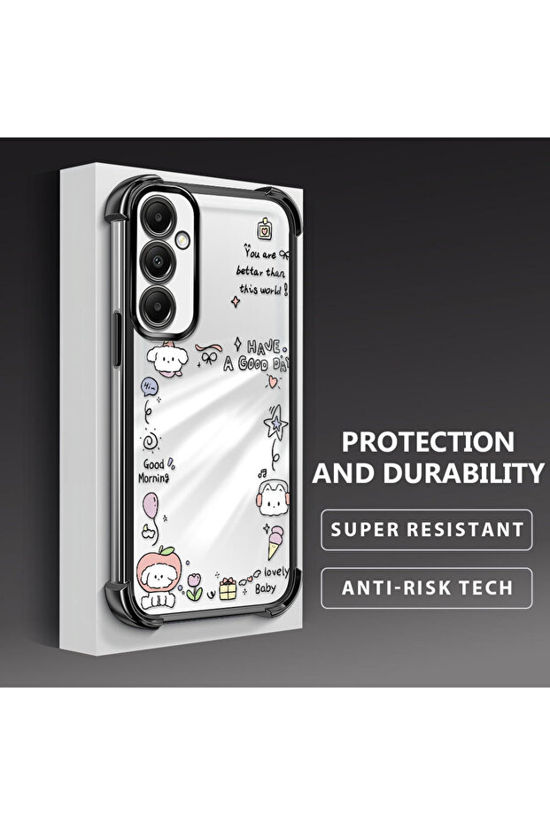 Samsung Galaxy A05S Compatible Transparent Silicone Flutter Protective Case Creative Pattern - 3