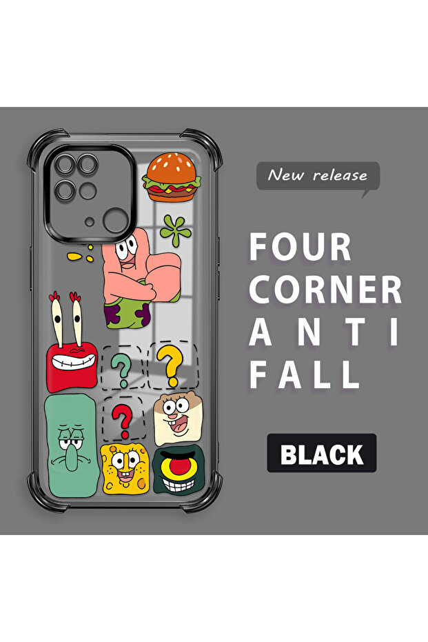 حافظة حماية من السيليكون الشفاف المتوافقة مع هاتف Redmi 10C، سبونج بوب - 1