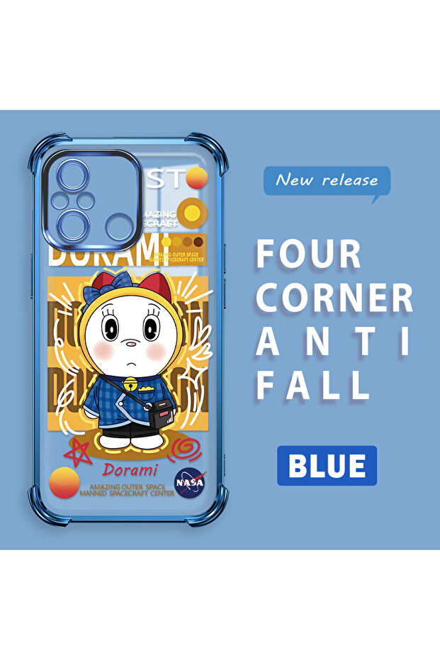 حافظة حماية من السيليكون الشفاف المتوافقة مع هاتف Redmi 12C من Doraemon - 1