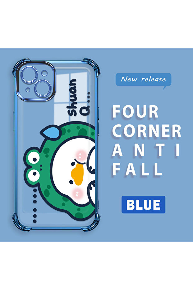 حافظة حماية من السيليكون الشفاف المتوافقة مع هاتف iPhone 15 Plus، كرتونية لطيفة - 3