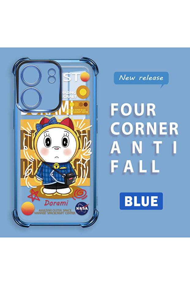 حافظة حماية من السيليكون الشفاف المتوافقة مع Poco C65 من Doraemon - 1