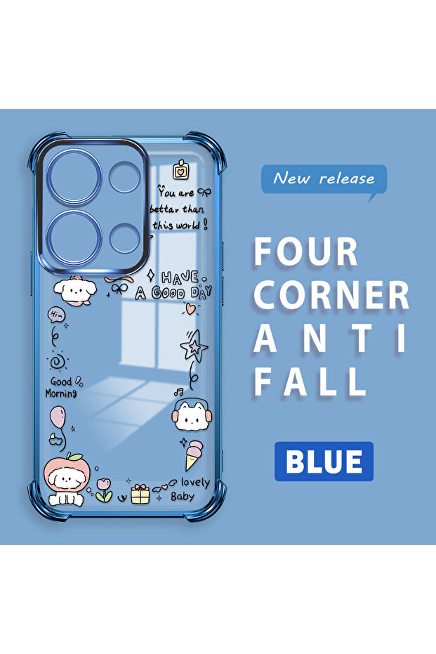 حافظة حماية من السيليكون الشفاف المتوافقة مع Redmi Note 13 Pro 4G بنمط إبداعي - 1