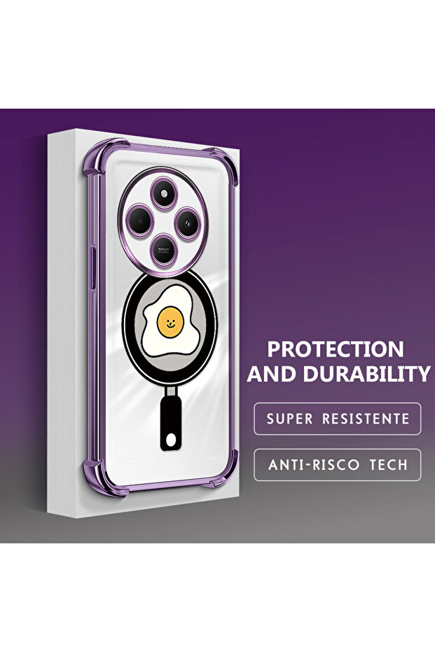 Redmi A4 Compatible Transparent Silicone Flutter Protective Case with Pan Pattern - 3