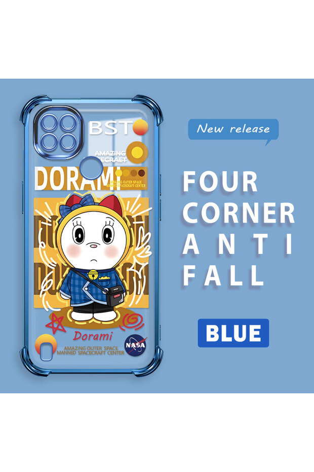 حافظة حماية من السيليكون الشفاف المتوافقة مع هاتف Realme C21 من Doraemon - 1