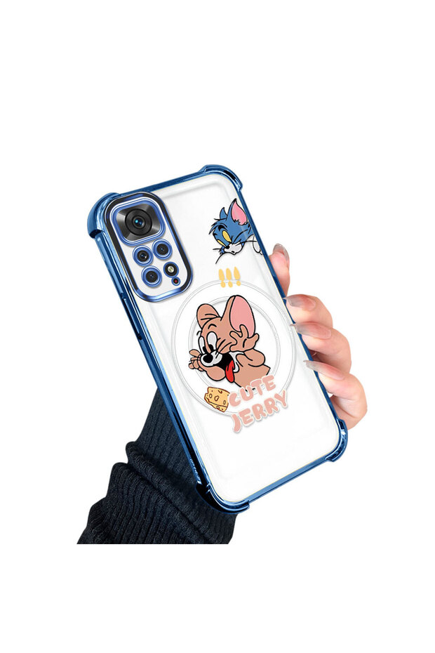 حافظة حماية من السيليكون الشفاف المتوافقة مع هاتف Redmi Note 11 توم وجيري - 3