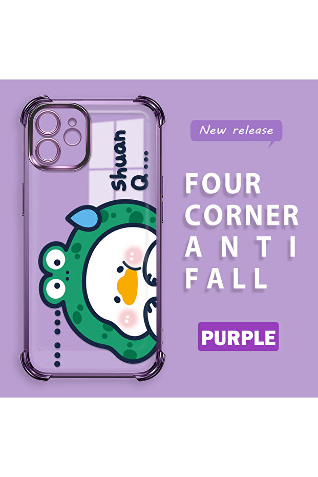 حافظة حماية من السيليكون الشفاف المتوافقة مع هاتف iPhone 12، كرتونية لطيفة - 2