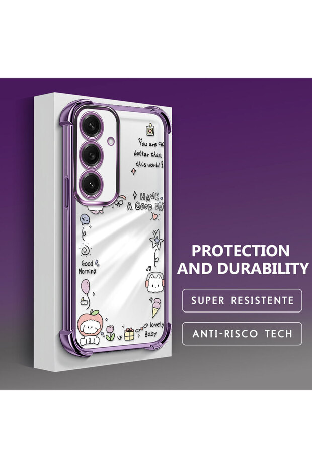 حافظة حماية من السيليكون الشفاف المتوافقة مع هاتف سامسونج جالاكسي S25 بنمط إبداعي - 3