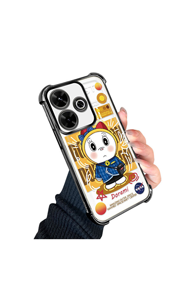 حافظة حماية من السيليكون الشفاف المتوافقة مع هاتف Redmi 13 من Doraemon - 2
