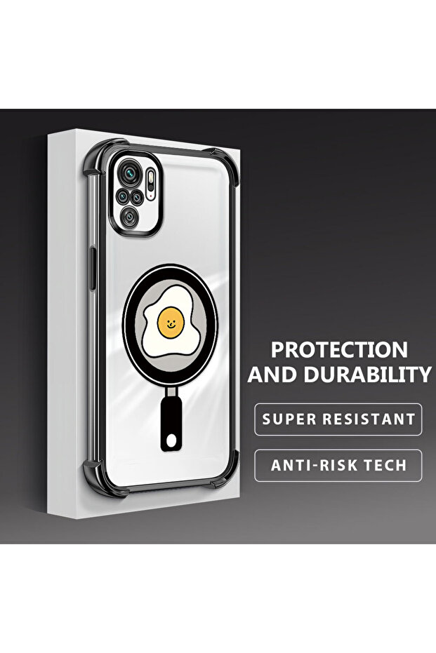 حافظة حماية من السيليكون الشفاف المتوافقة مع Poco M5S بنمط مربعات - 3