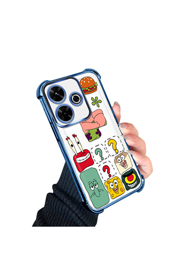 حافظة حماية شفافة من السيليكون متوافقة مع هاتف Redmi 13 4G، سبونج بوب - 2