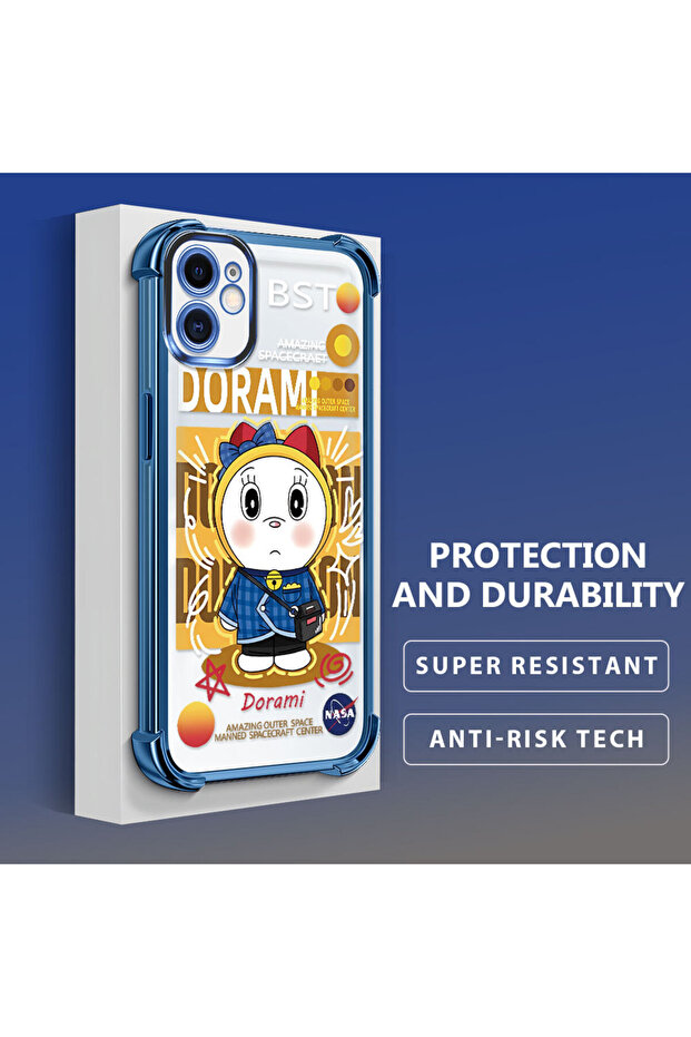 iPhone 11 Compatible Transparent Silicone Flutter Protective Case Doraemon - 4