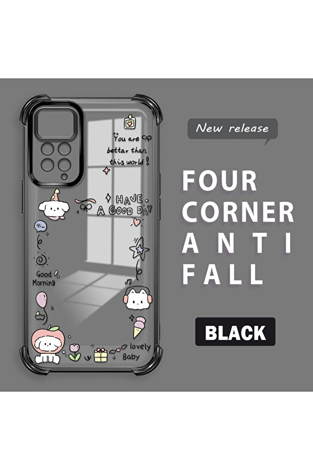 Redmi Note 11 Pro Compatible Transparent Silicone Flutter Protective Case Creative Pattern - 1