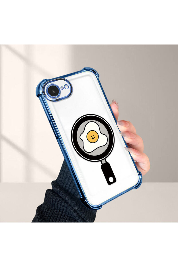 iPhone 16E Compatible Transparent Silicone Flutter Protective Case with Pan Pattern - 4