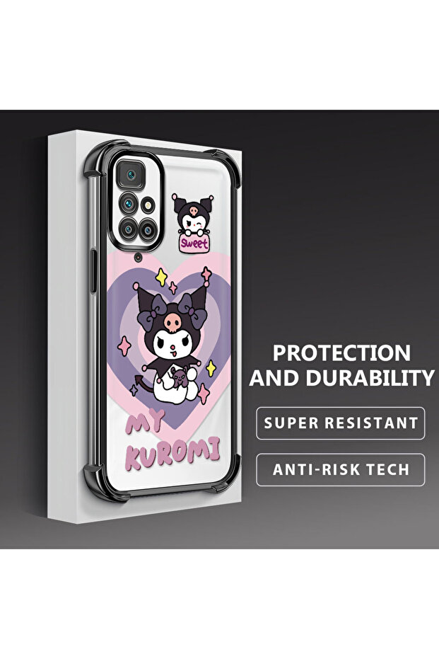 Redmi 10 Compatible Transparent Silicone Flutter Protective Case with Pattern - 4