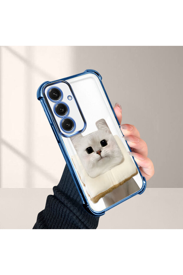 حافظة حماية من السيليكون الشفاف المتوافقة مع هاتف سامسونج جالاكسي S25 بنمط القطط - 4
