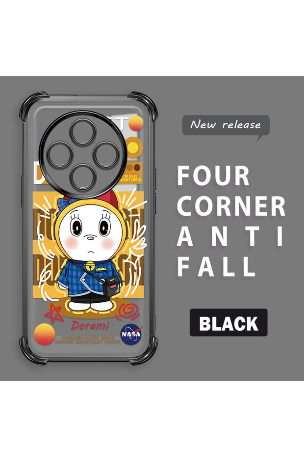 Redmi A4 Compatible Transparent Silicone Flutter Protective Case Doraemon - 1