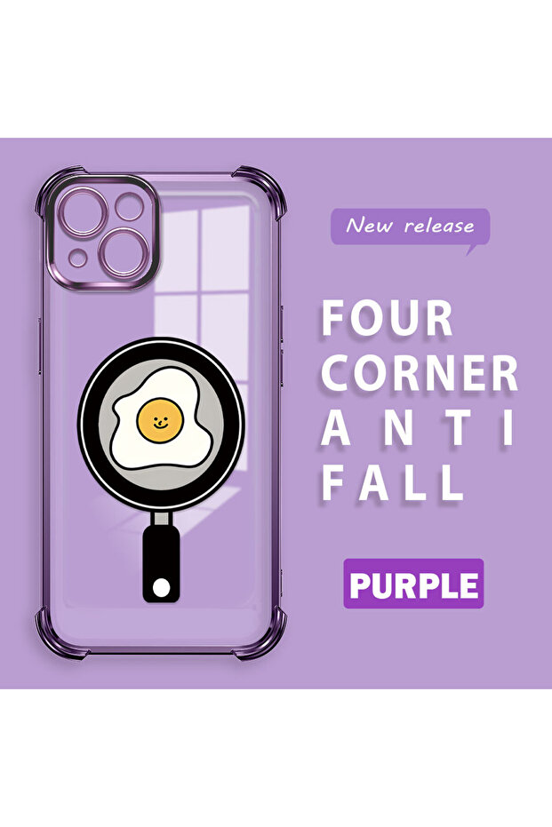 iPhone 13 Compatible Transparent Silicone Flutter Protective Case with Pan Pattern - 1