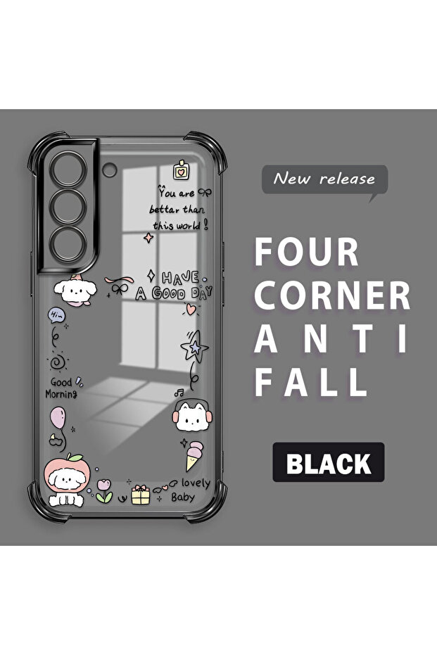 حافظة حماية من السيليكون الشفاف المتوافقة مع هاتف سامسونج جالاكسي S22، نمط إبداعي - 1