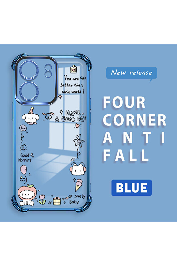 Redmi 13C Compatible Transparent Silicone Flutter Protective Case Creative Pattern - 1