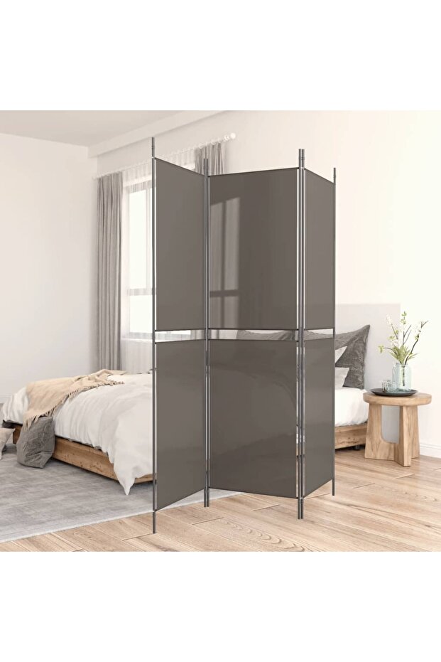 3-Panel Room Divider Anthracite 150x220 cm Fabric