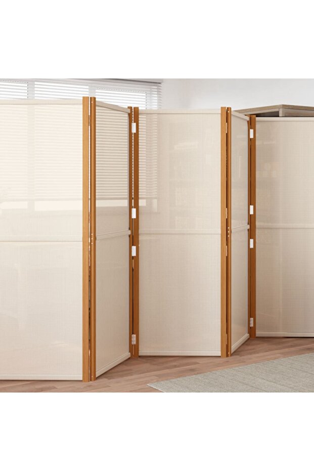 5-Panel Room Divider Cream White 350x180 cm