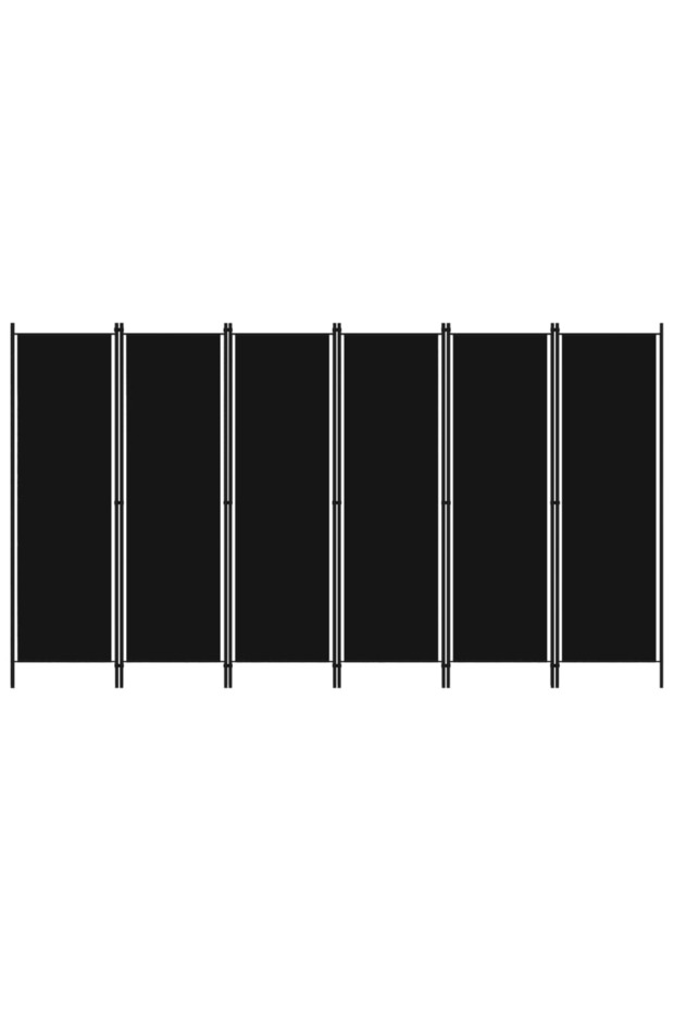6-Panel Room Divider Black 300x180 cm