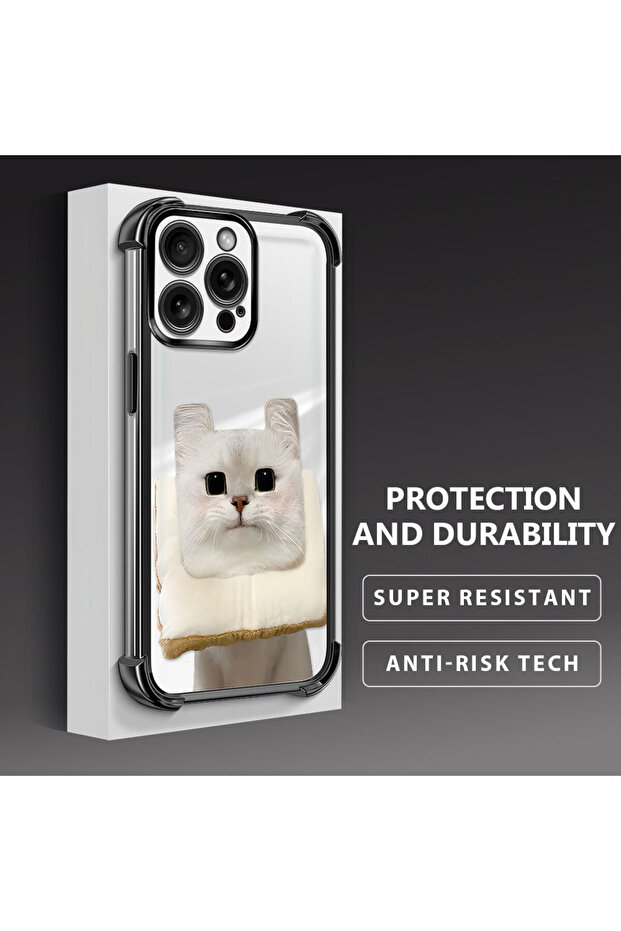 حافظة واقية من السيليكون الشفاف المتوافقة مع هاتف iPhone 15 Pro بنمط القطط - 4