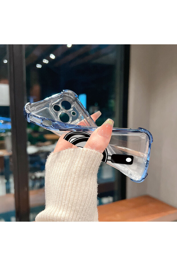 iPhone 16E Compatible Transparent Silicone Flutter Protective Case with Pan Pattern - 6