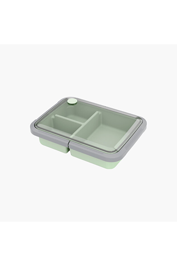 Solid 3-Compartment Bento Lunch Box - 1