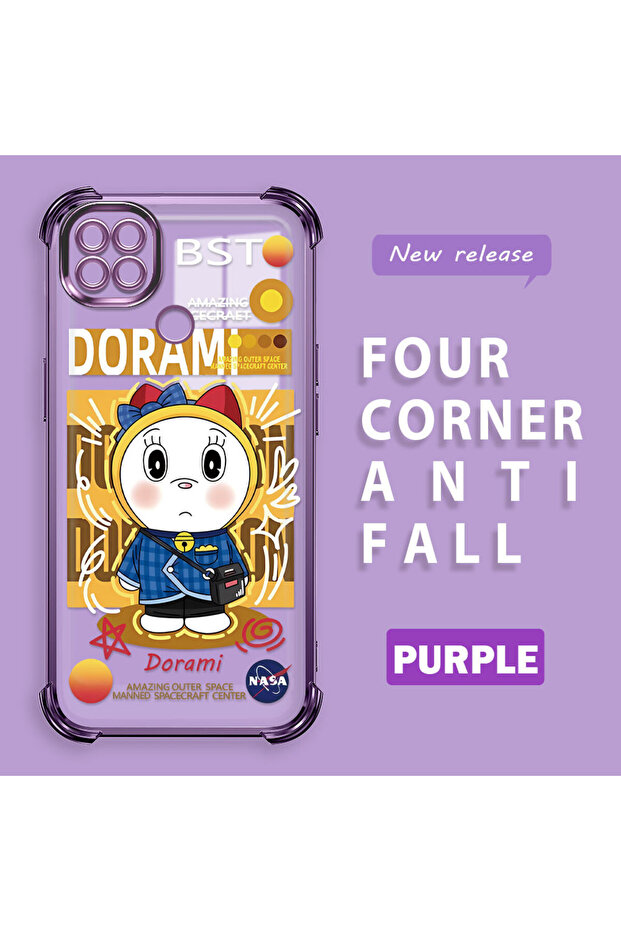 حافظة حماية من السيليكون الشفاف المتوافقة مع هاتف Redmi 10A من Doraemon - 1