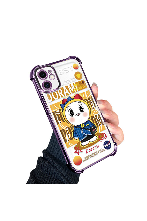 iPhone 11 Compatible Transparent Silicone Flutter Protective Case Doraemon - 3