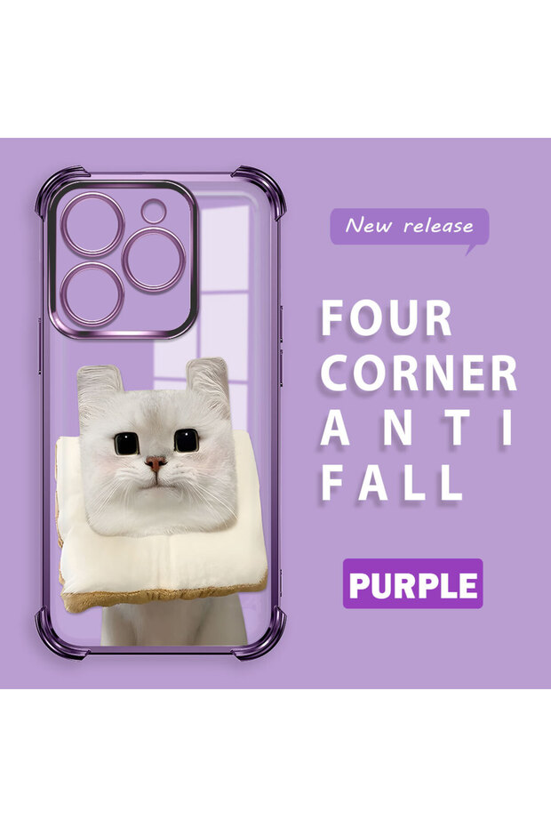 حافظة حماية من السيليكون الشفاف المتوافقة مع هاتف Tecno Spark 20/20C بنمط القطط - 1