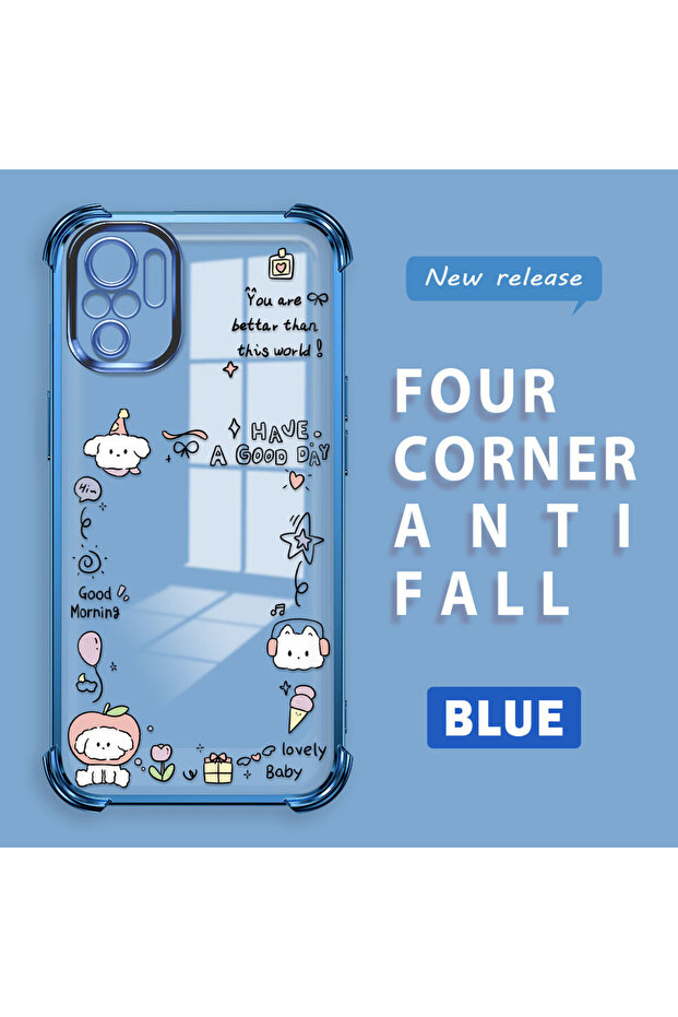 Redmi Note 10 Compatible Transparent Silicone Flutter Protective Case Creative Pattern - 1