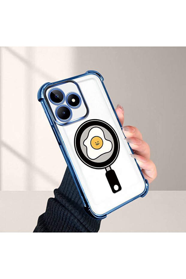 Realme Note 50 Compatible Transparent Silicone Flutter Protective Case with Pan Pattern - 4