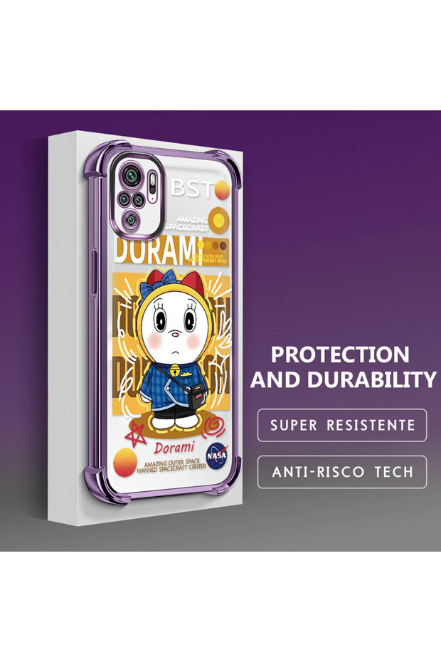 حافظة حماية من السيليكون الشفاف المتوافقة مع هاتف Redmi Note 10 من Doraemon - 4