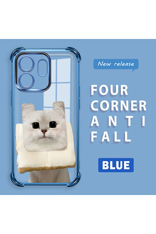 حافظة حماية من السيليكون الشفاف المتوافقة مع هاتف Infinix Smart 9 بنمط القطط - 1