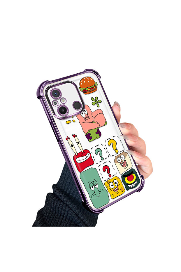 حافظة حماية من السيليكون الشفاف المتوافقة مع هاتف Redmi 12C، سبونج بوب - 2