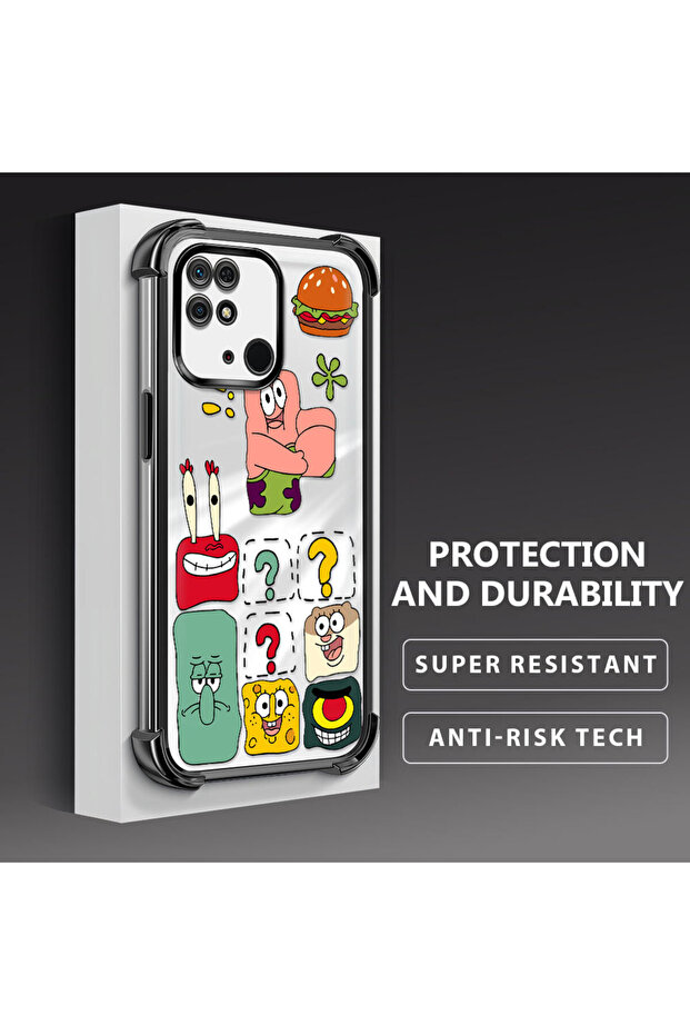 حافظة حماية من السيليكون الشفاف المتوافقة مع هاتف Redmi 10C، سبونج بوب - 3