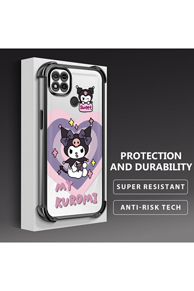 Redmi 10A Compatible Transparent Silicone Flutter Protective Case with Pattern - 4