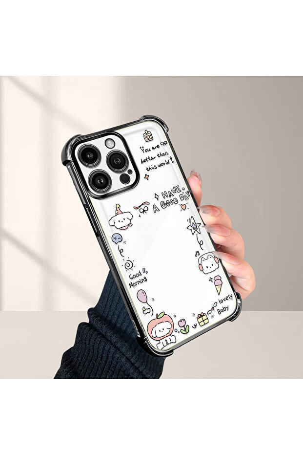 حافظة حماية من السيليكون الشفاف المتوافقة مع هاتف iPhone 14 Pro Max بنمط إبداعي - 4