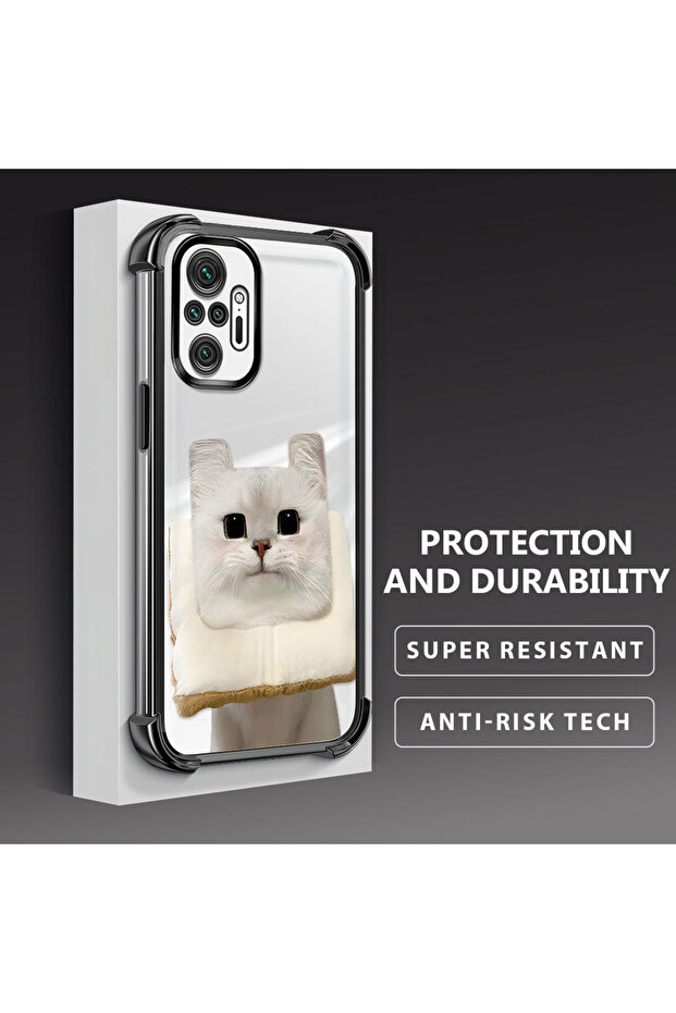 حافظة حماية من السيليكون الشفاف المتوافقة مع هاتف Redmi Note 10 Pro بنمط القطط - 4