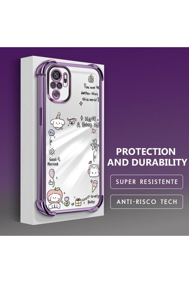 Poco M5S Compatible Transparent Silicone Flutter Protective Case Creative Pattern - 3