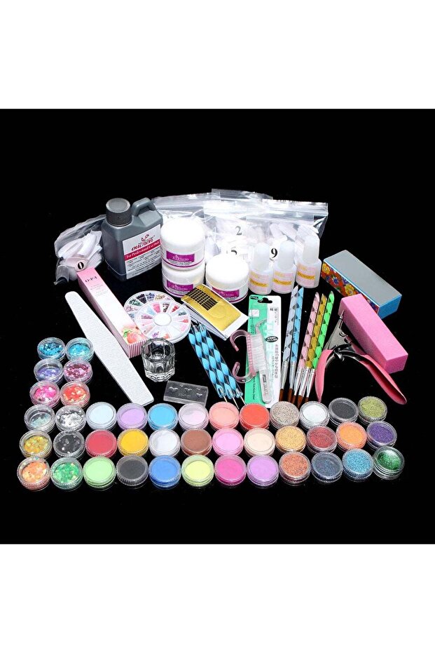 مجموعة طلاء أظافر أكريليك متعددة الألوان - 1