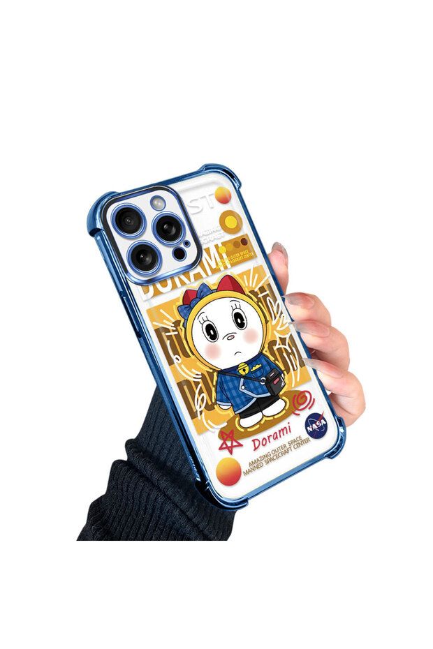 iPhone 15 Pro Compatible Transparent Silicone Flutter Protective Case Doraemon - 3