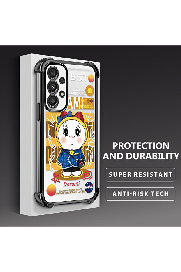 حافظة حماية من السيليكون الشفاف المتوافقة مع هاتف سامسونج جالاكسي A33 من دوريامون - 3