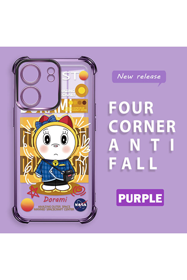 حافظة حماية من السيليكون الشفاف المتوافقة مع Poco C65 من Doraemon - 1