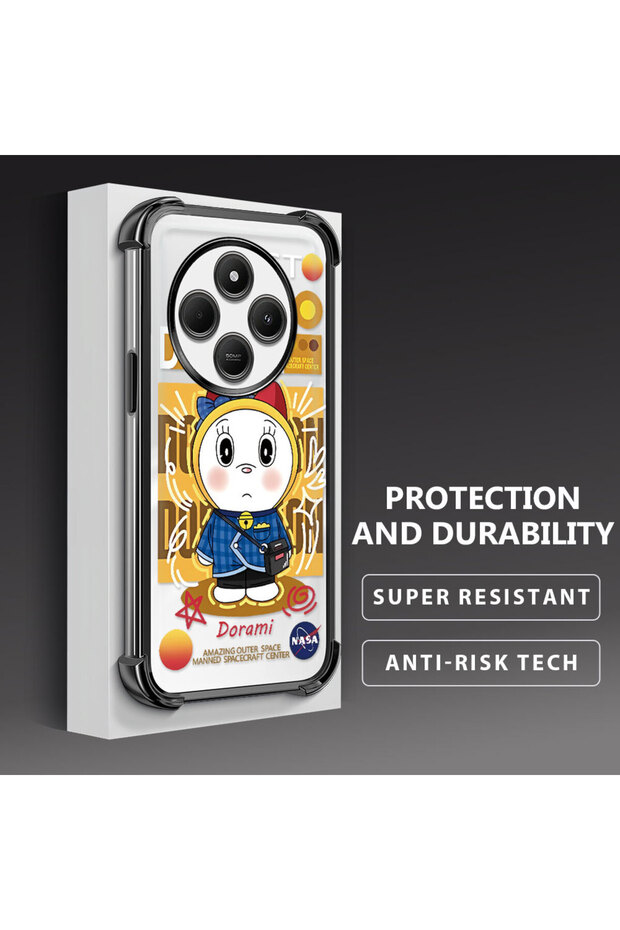 Redmi A4 Compatible Transparent Silicone Flutter Protective Case Doraemon - 3