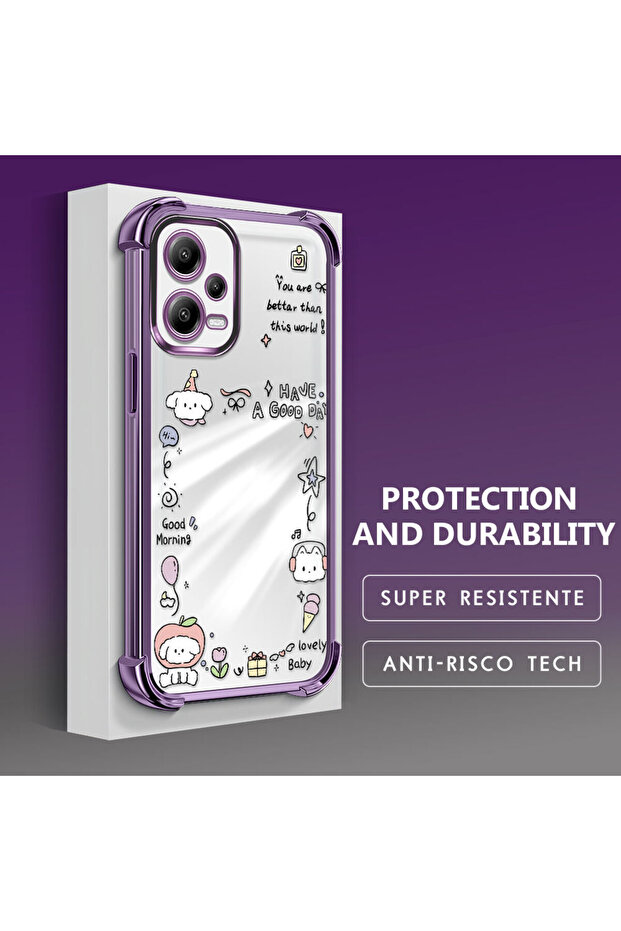 حافظة حماية من السيليكون الشفاف المتوافقة مع Poco X5 بنمط إبداعي - 3