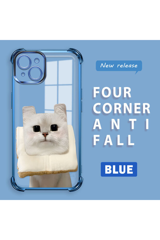 حافظة واقية من السيليكون الشفاف المتوافقة مع هاتف iPhone 15 Plus بنمط القطط - 1