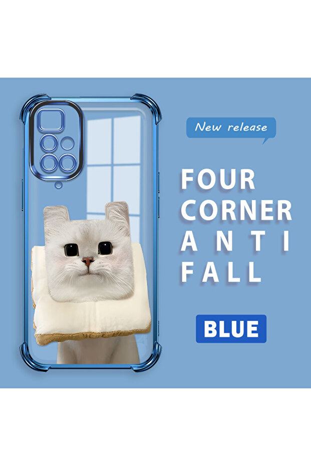 حافظة حماية من السيليكون الشفاف المتوافقة مع هاتف Redmi 10 بنمط القطط - 1